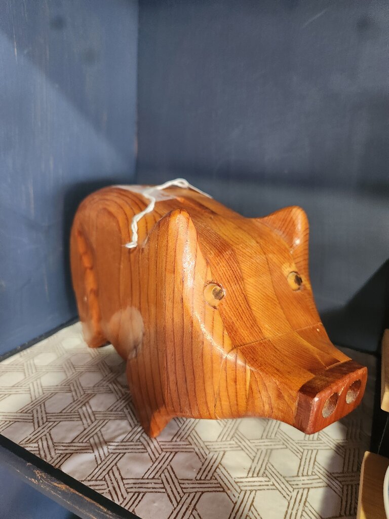 Wooden Pig Bank