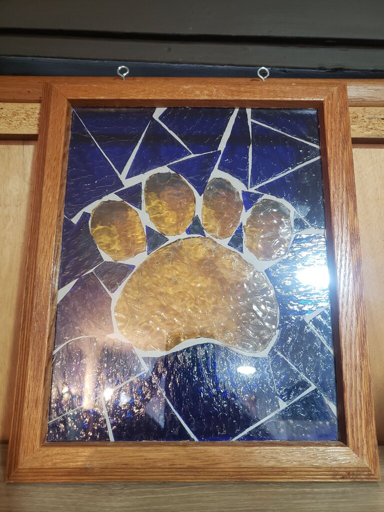 Stained Glass Paw Print Artwork