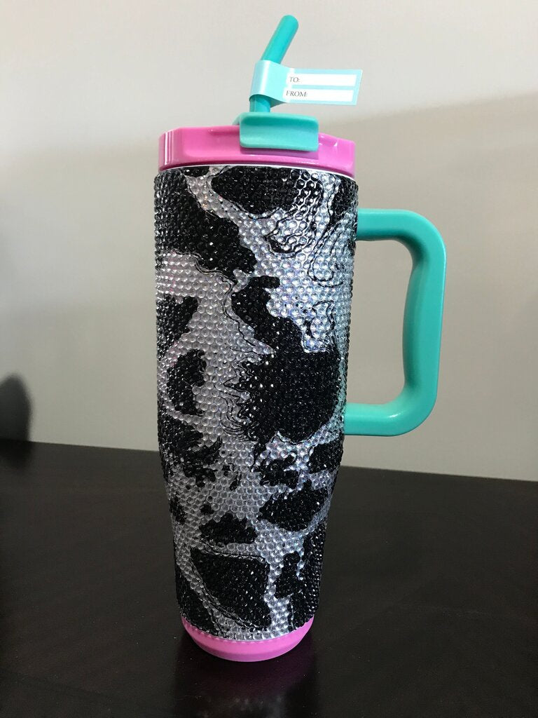 Blinged Out Travel Mug with Straw