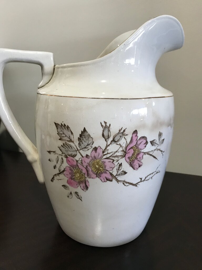 Antique Floral Pitcher