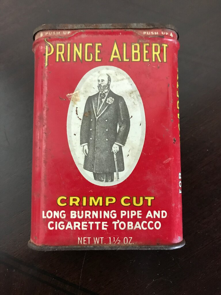 Prince Albert Crimp Cut Pipe and Cigarette Tobacco Tin