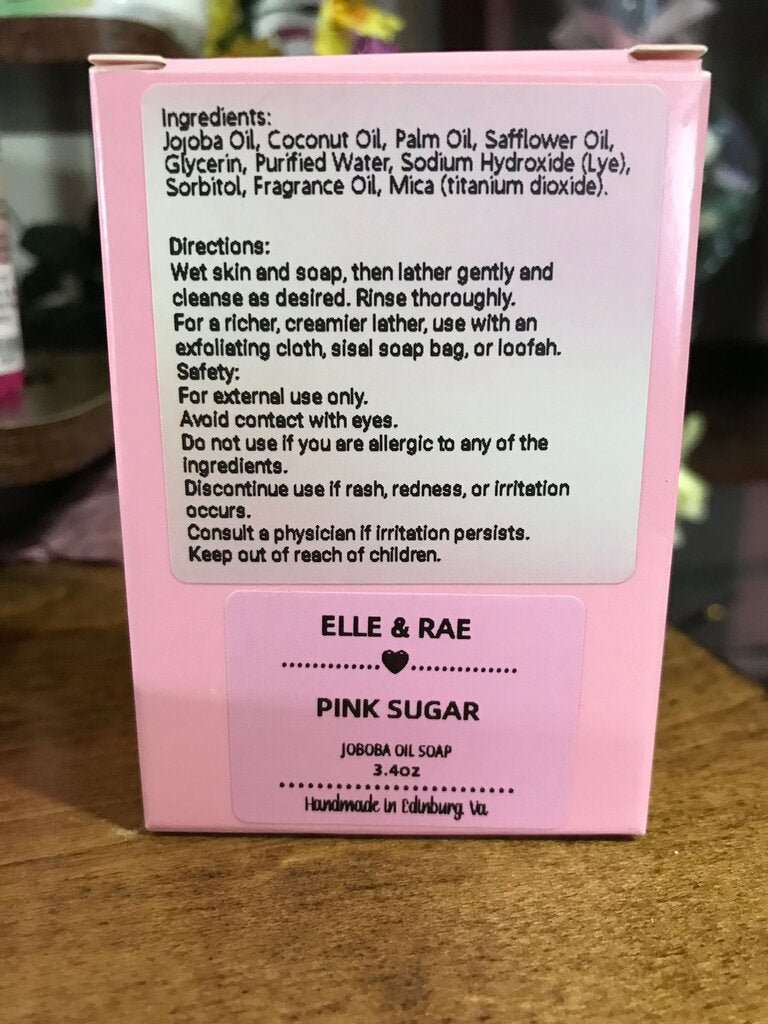Elle & Rae Pink Sugar Jojoba Oil Soap