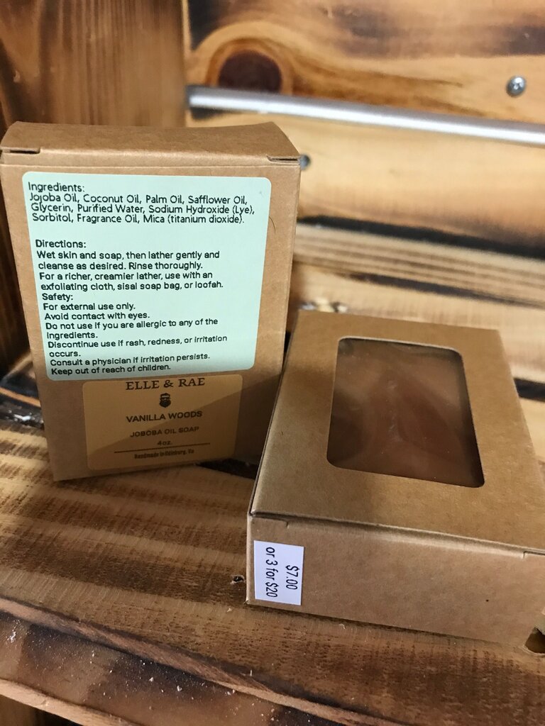 Elle & Rae Vanilla Woods Jojoba Oil Soap