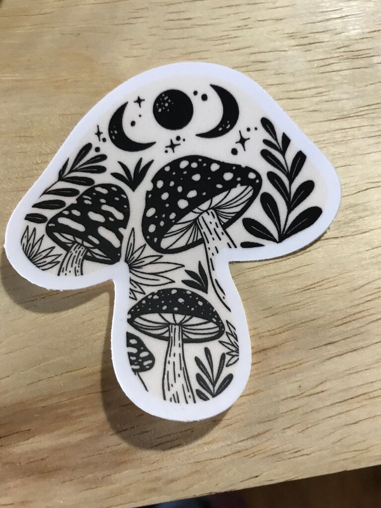 Mushroom and Moon Sticker