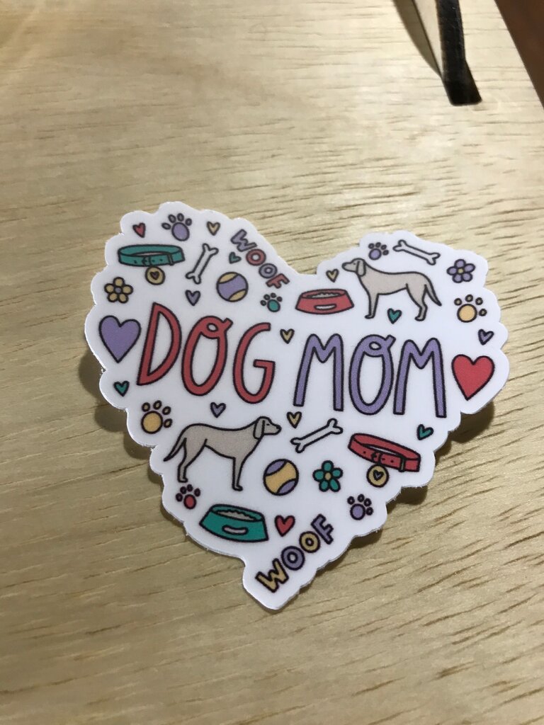 Dog Mom Heart Sticker