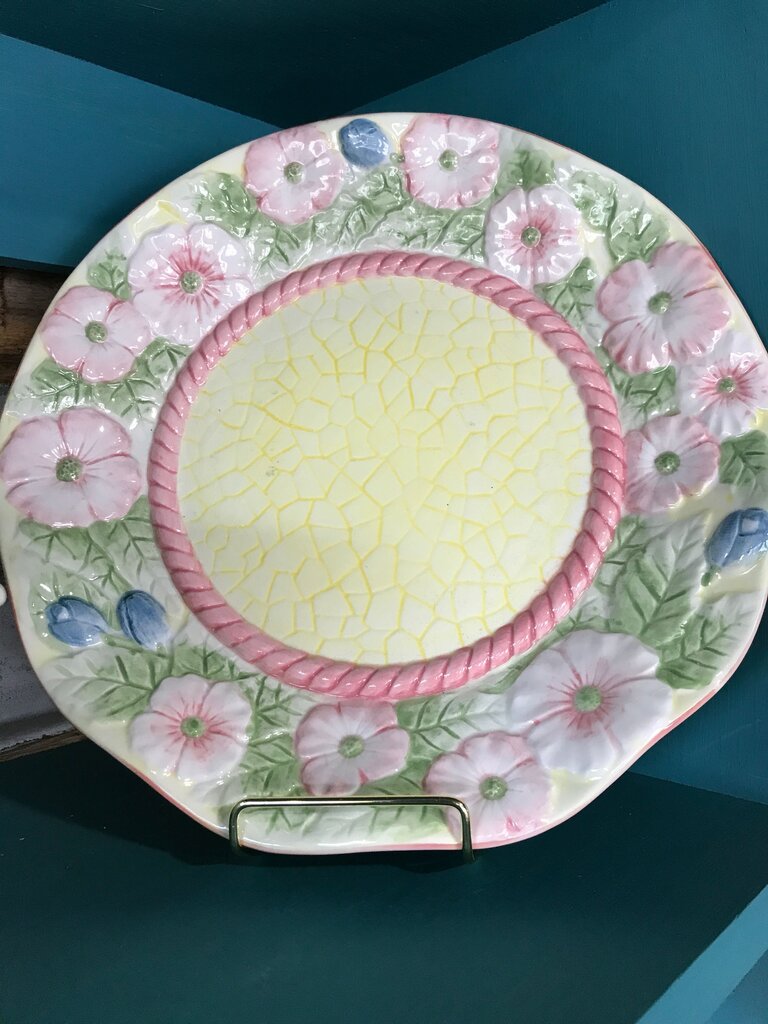 Vintage Floral Platter with feet