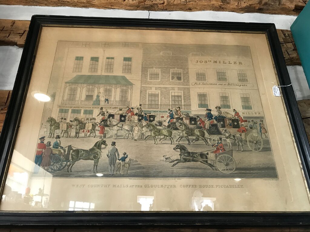 Antique West Country Mails - 1830’s hand colored lithograph