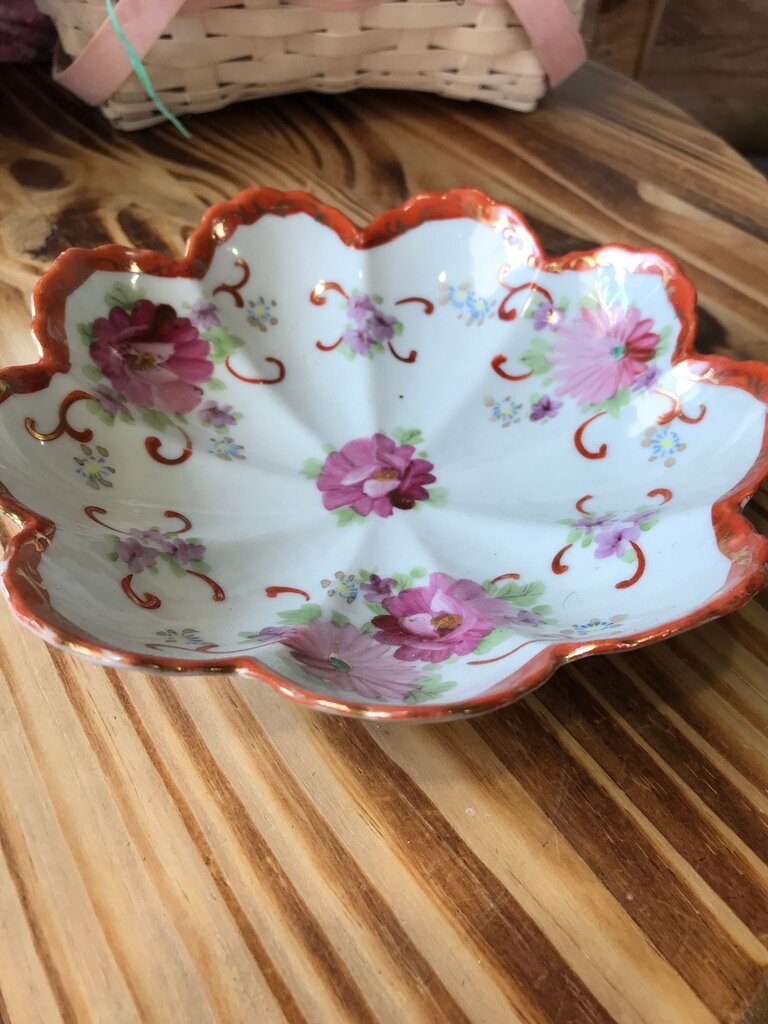 Vintage Floral Porcelain Dish
