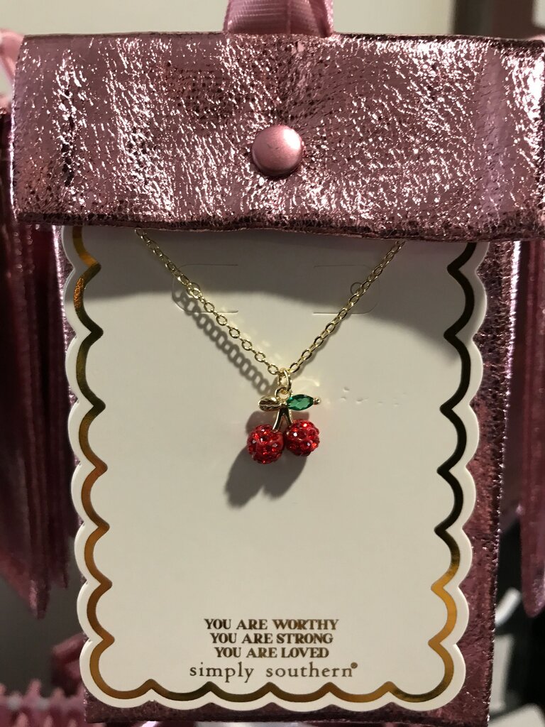 Simply Southern Red Cherry Necklace