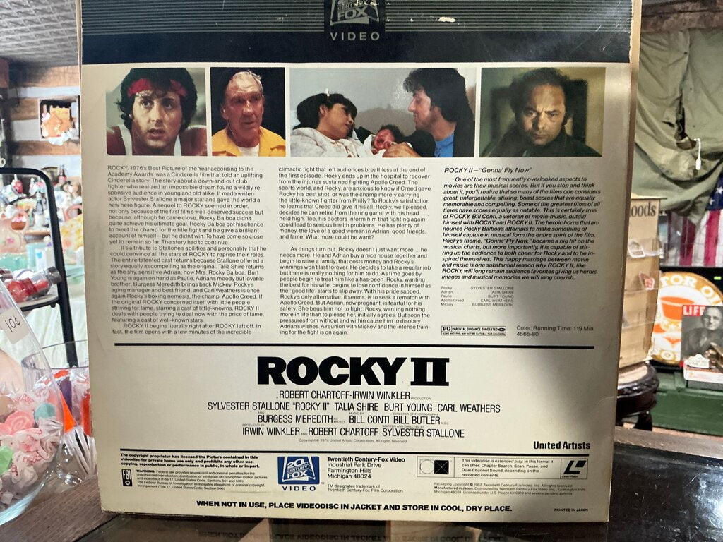 Rocky II Laser Videodisc