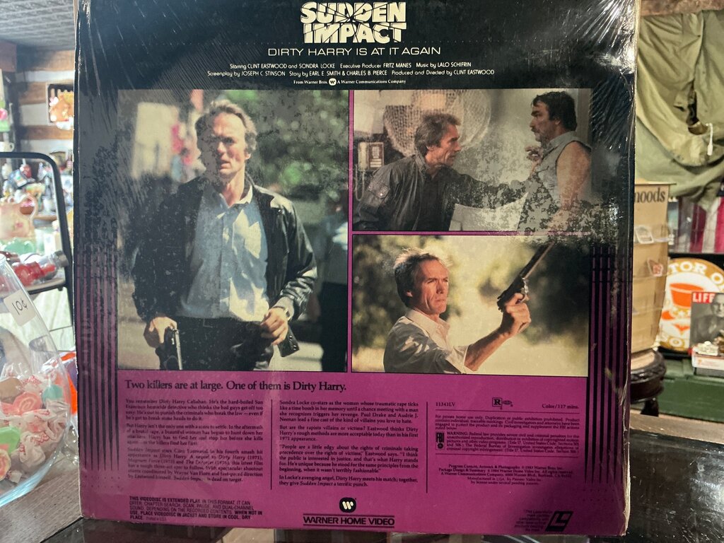 Sudden Impact LaserDisc featuring Clint Eastwood.