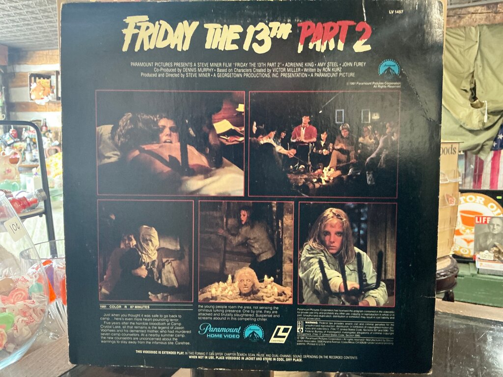 Friday the 13th Part 2 Laser Videodisc