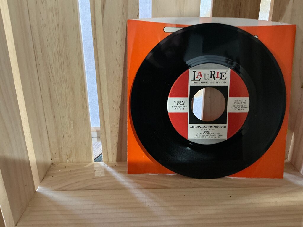 Dion 45 RPM Vinyl Records - Daddy Rollin' & Abraham, Martin and John