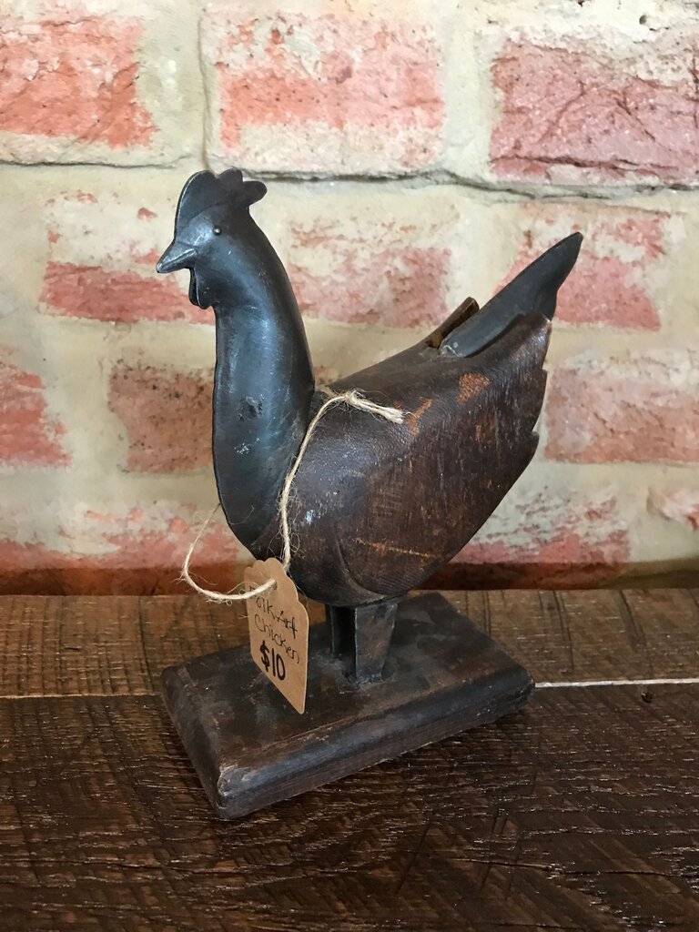 Folk Art Chicken Figurine