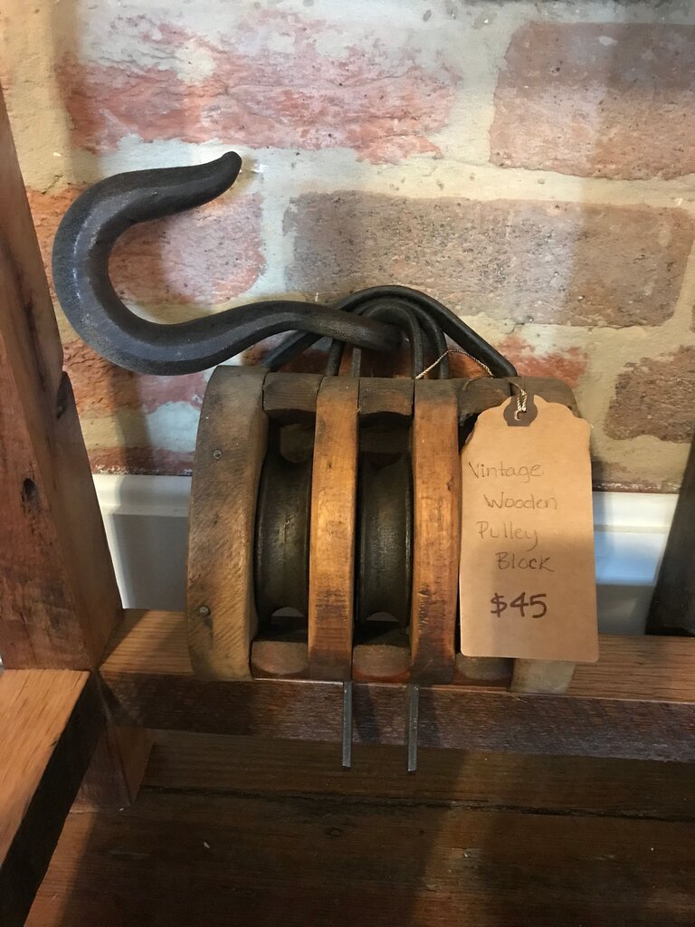 Vintage Wooden Pulley Block