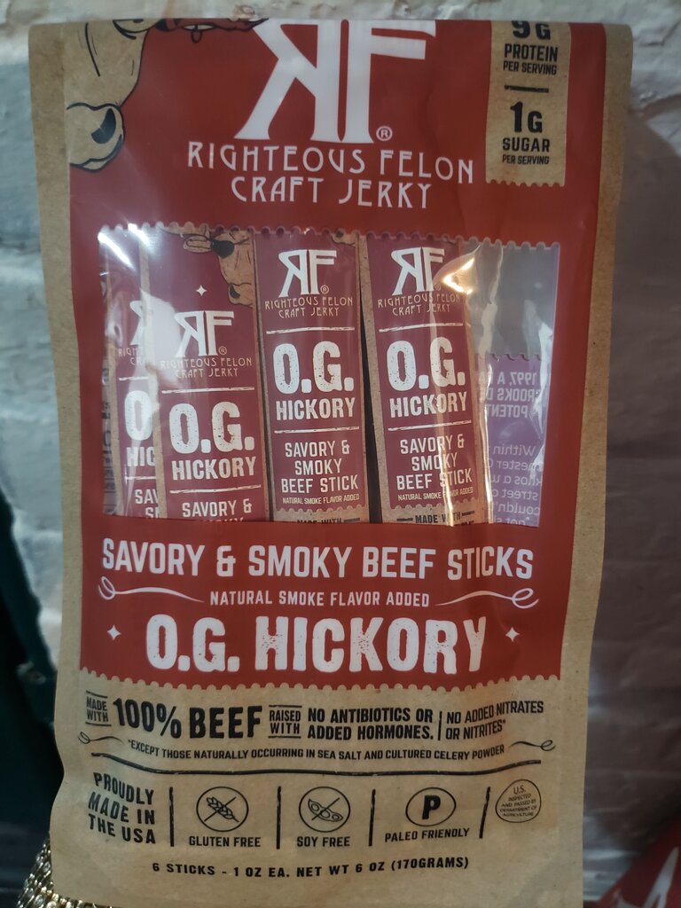 Righteous Felon O.G. Hickory Beef Jerky