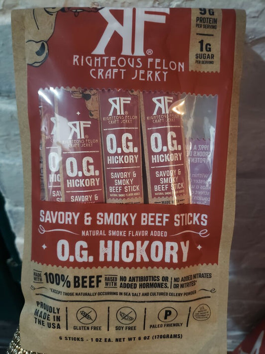 Righteous Felon O.G. Hickory Beef Jerky