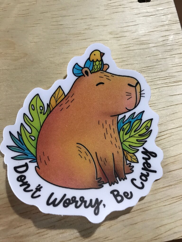Don't Worry, Be Capy Sticker
