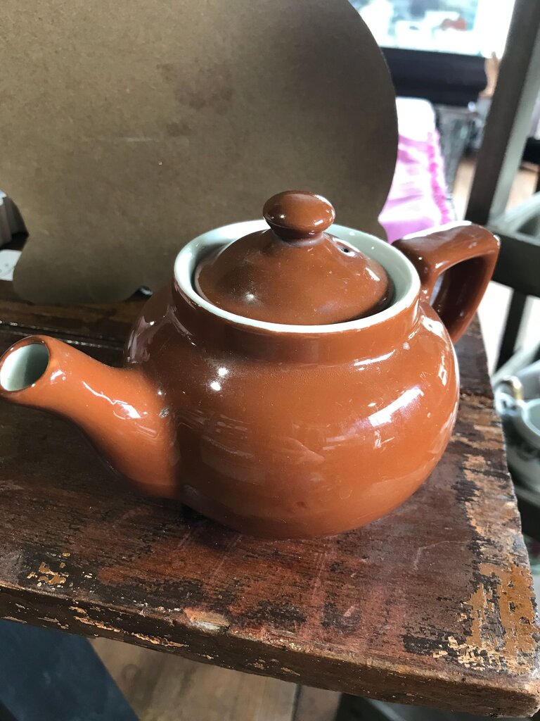 Vintage Brown Ceramic Teapot