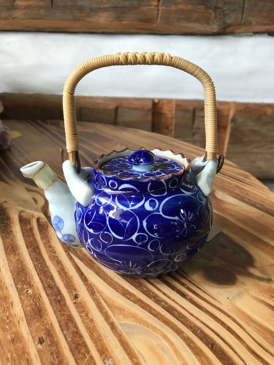 Vintage Blue Decorative Teapot