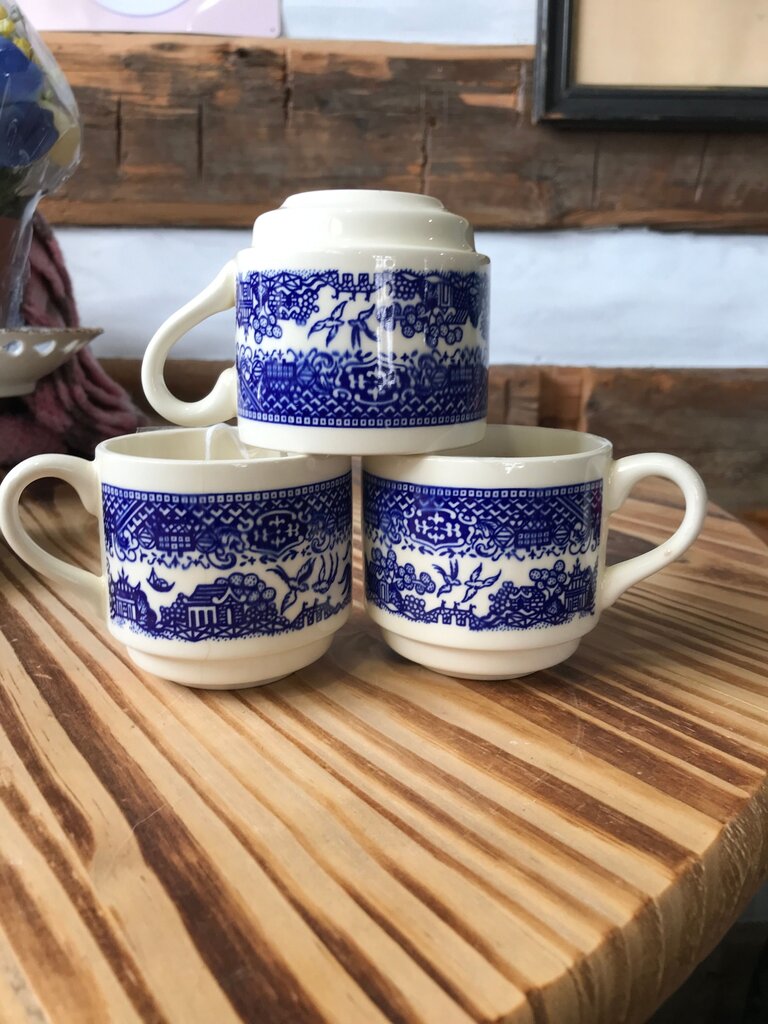 Blue and White Porcelain Cups made in USA