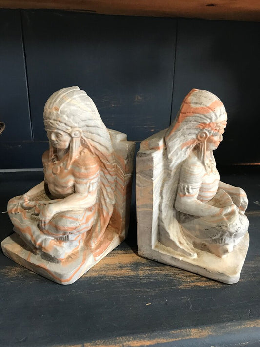 Vintage Native American Bookends