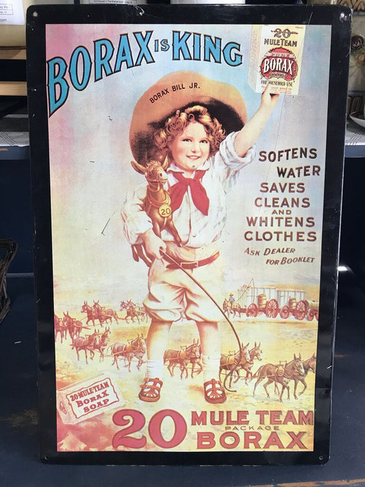 20 Mule Team Borax Vintage Advertisement Sign