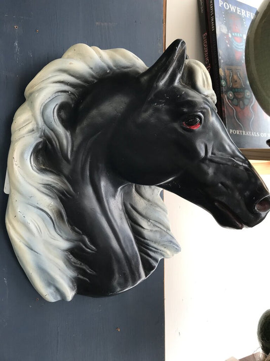 Vintage Black Horse Head Wall Art