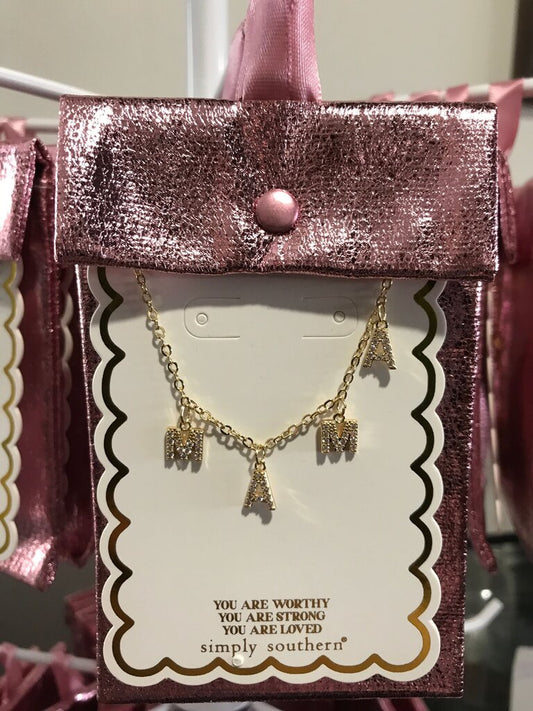 Simply Southern Gold Letter MAMA Necklace