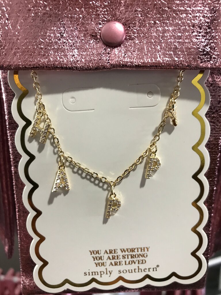Simply Southern Gold Happy Charm Necklace