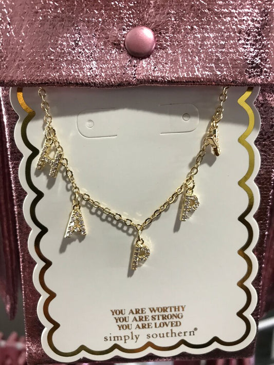 Simply Southern Gold Happy Charm Necklace