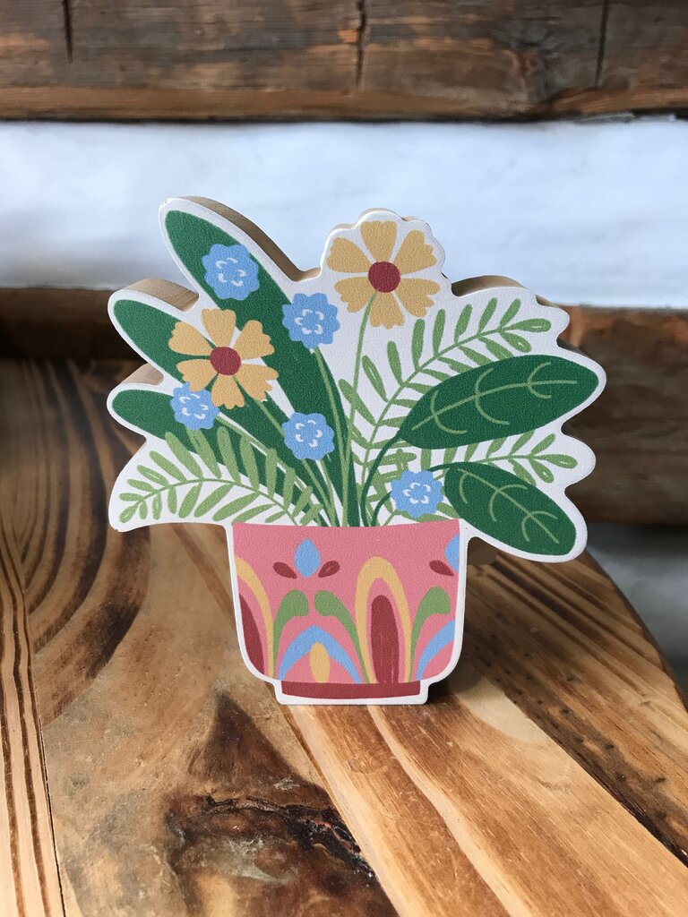 Decorative Wooden Flower Pot Sign