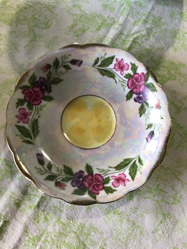 Vintage Floral Design Porcelain Plate