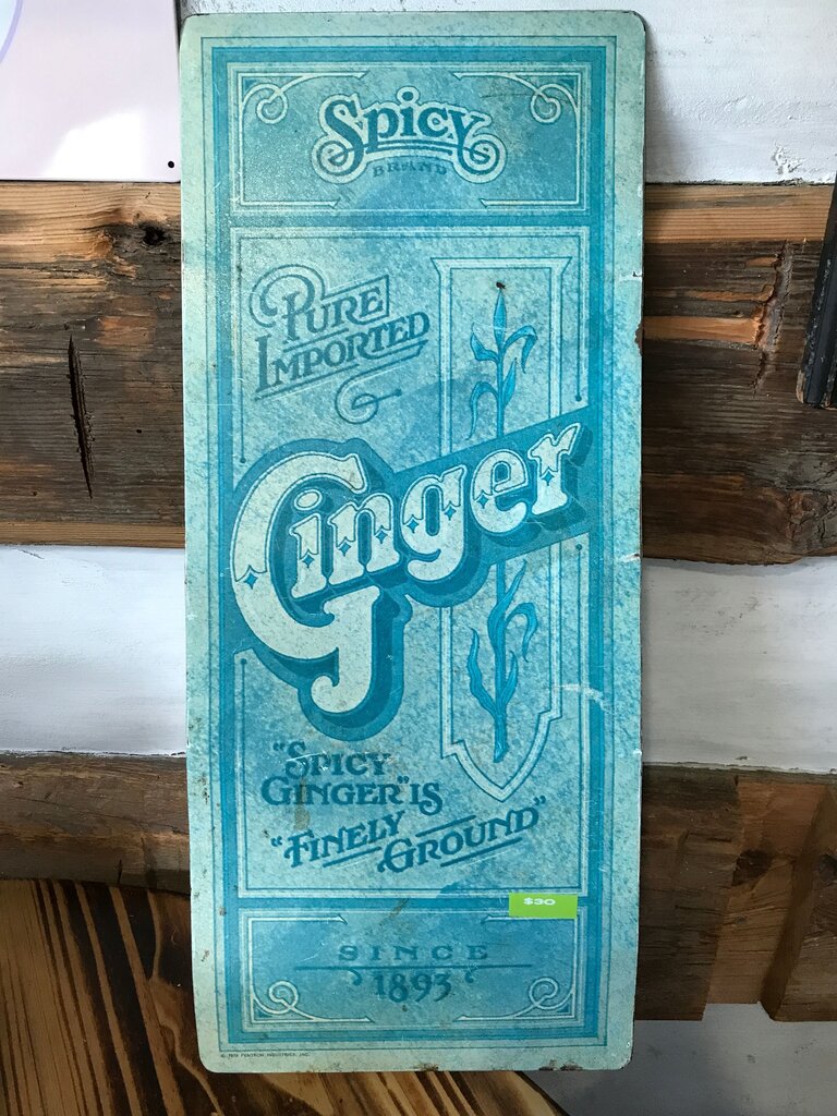 Spicy Ginger Vintage Packaging sign