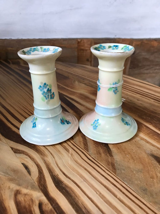 Vintage Floral Candlesticks made in France