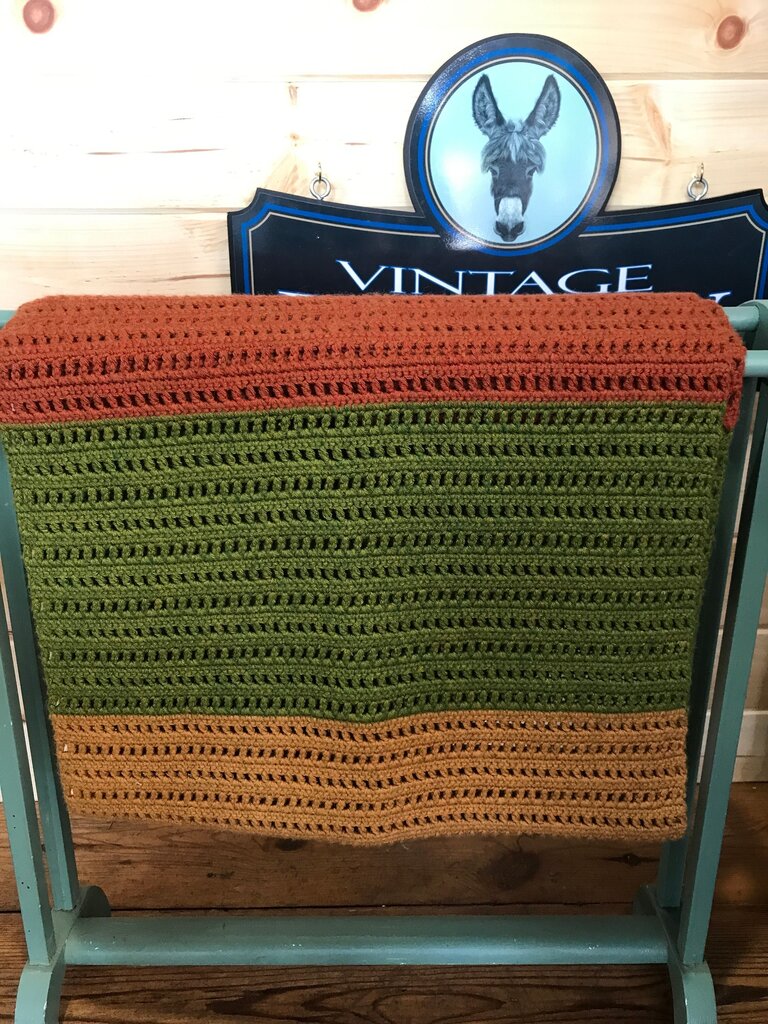 Crocheted Shawl in Earthy Tones