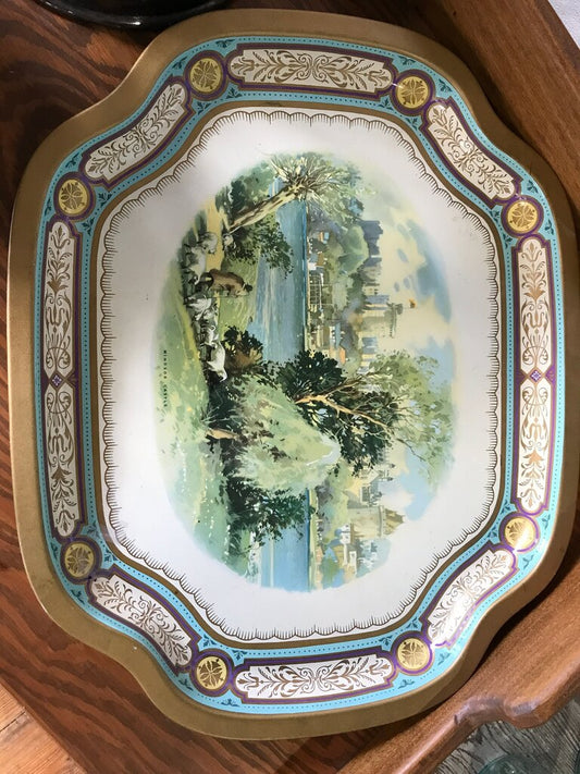 Vintage Decorative Plate with Scenic Landscape