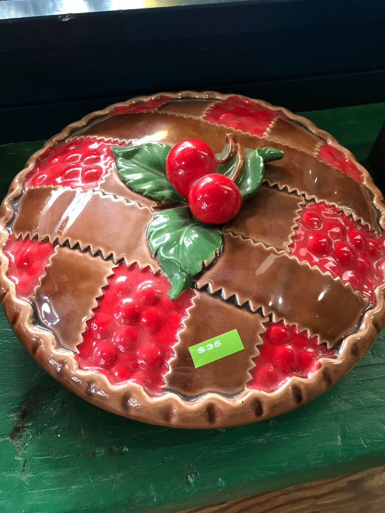 Vintage Cherry Pie Ceramic Dish