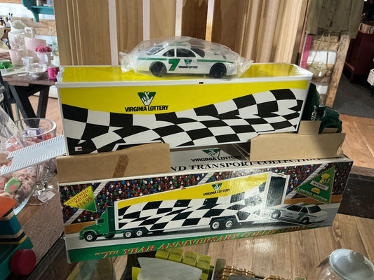 Virginia Lottery 7th Year Anniversary Collectible Transport Truck with Car