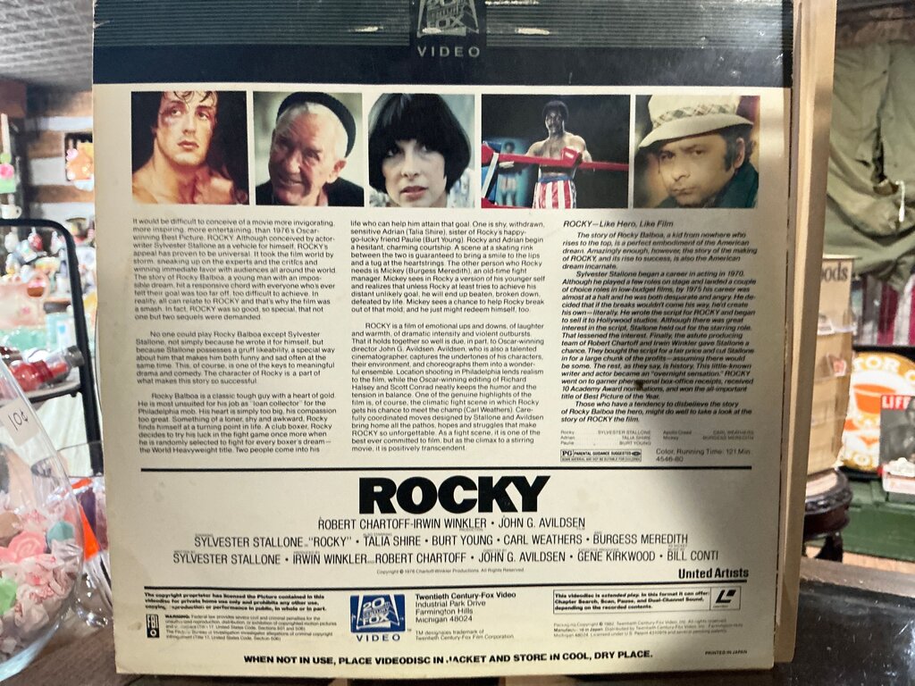 Rocky Laser Videodisc