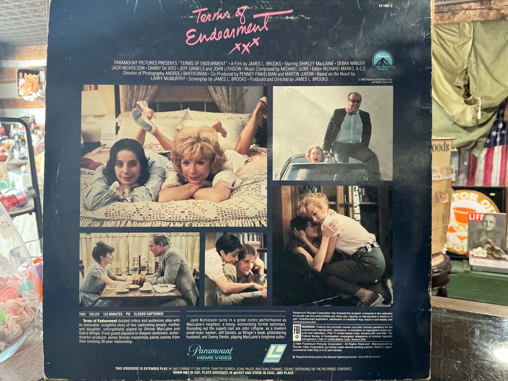 Terms of Endearment Laser Videodisc