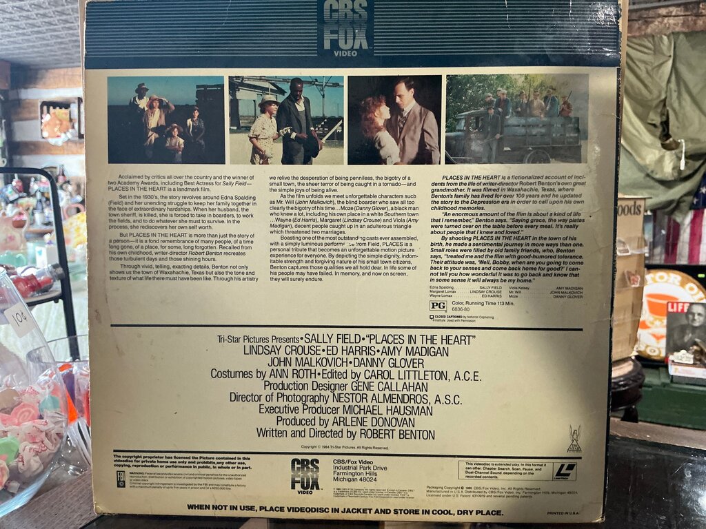 Places in the Heart Laser Videodisc