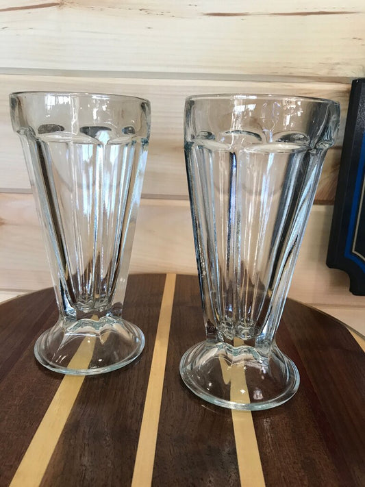 Vintage Glass Ice Cream Sundae Tumblers