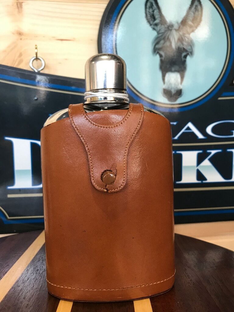 Glass Flask with Leather Holder
