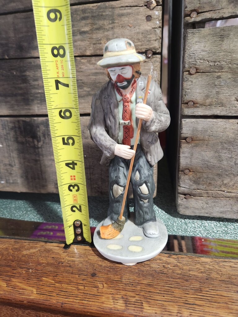 Collectible Clown Figurine with Broom