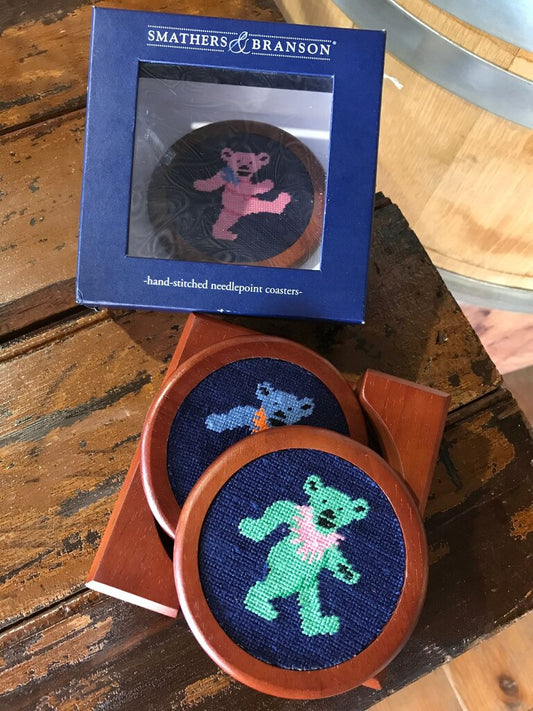 Smathers & Branson Hand-Stitched Needlepoint Coasters