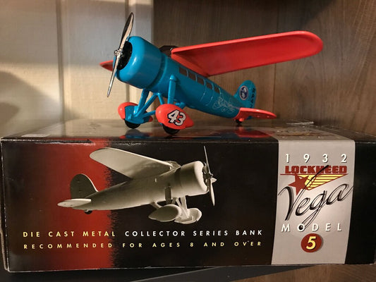 1932 Lockheed Vega Die Cast Metal Collector Bank