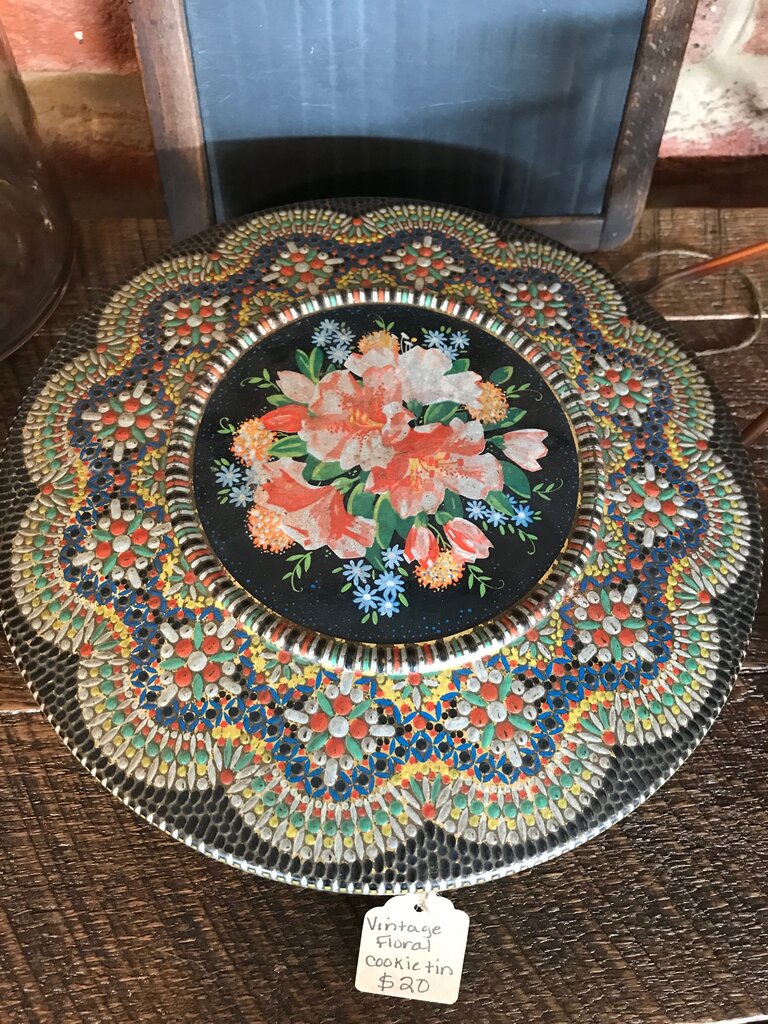 Vintage Floral Cookie Tin