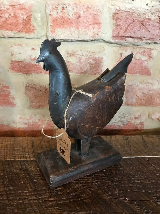 Folk Art Chicken Figurine