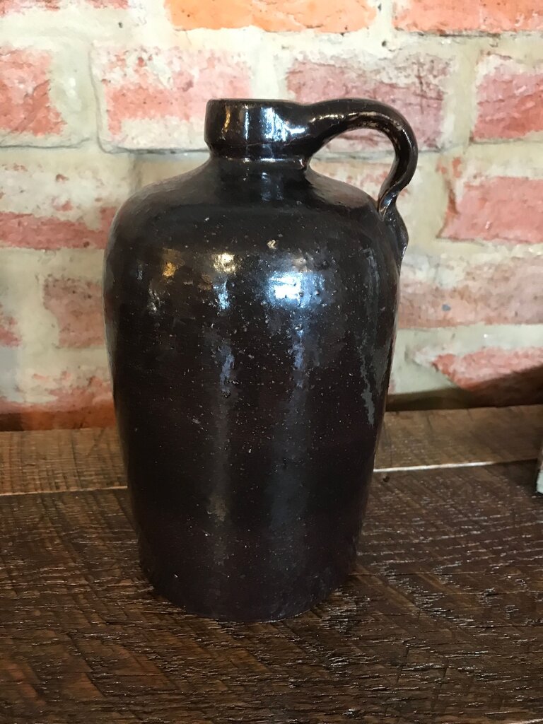 Vintage Dark Brown Stoneware Jug